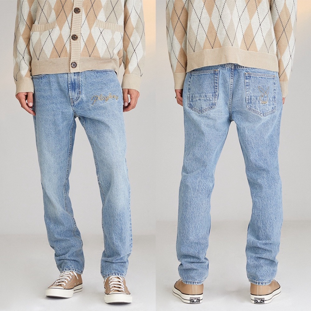 Playboy By PacSun Medium Wash Slim Taper Rigid Jeans